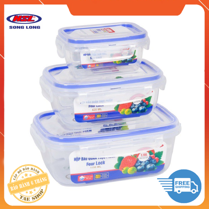 Bộ 3 hộp thực phẩm cao cấp song long 2508