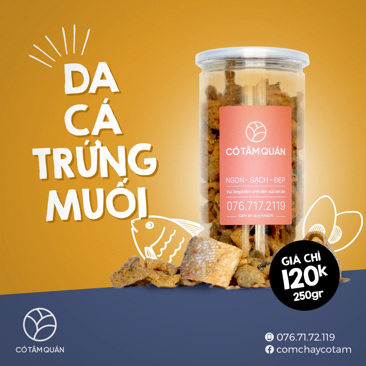 Da cá trứng muối 250gr