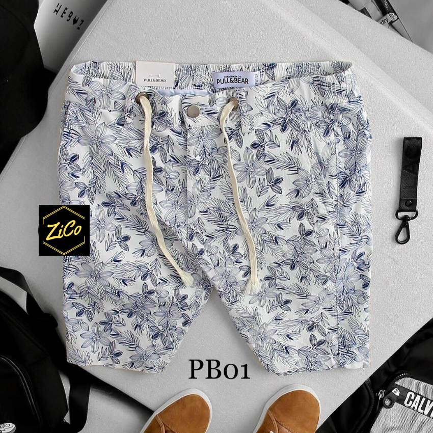 [HCM]Quần short nam lưng thun hoạ tiết PB