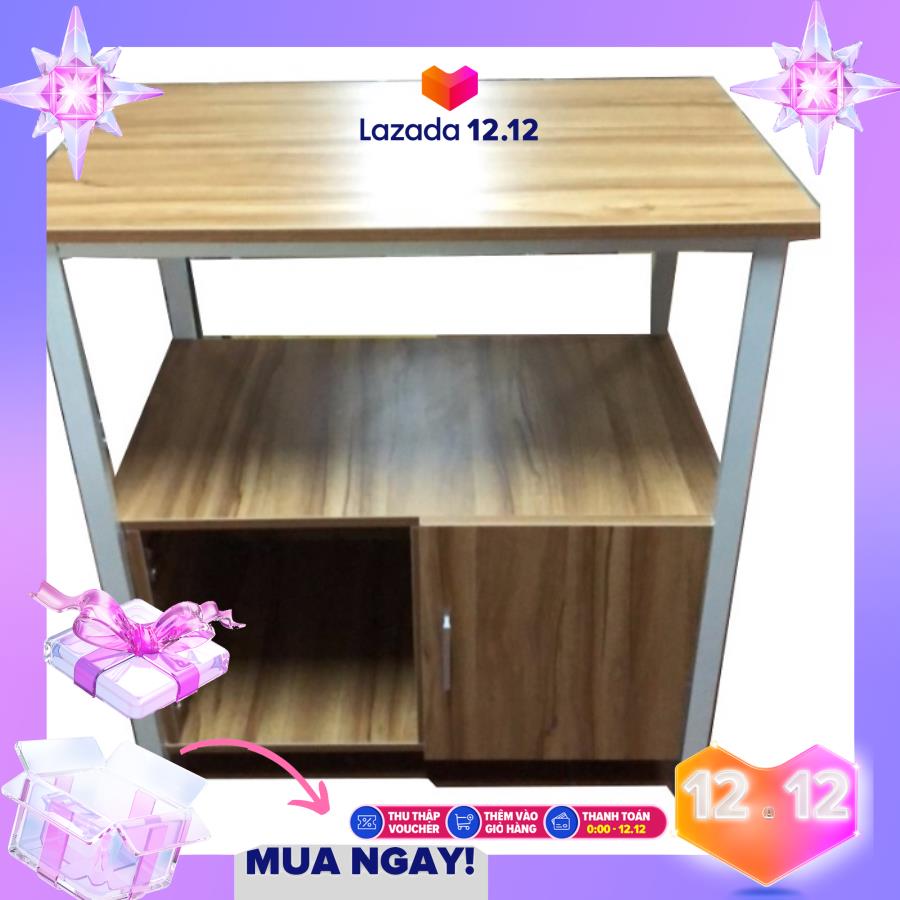 Giá để lò vi sóng loại 160-1 kệ bếp thông minh đa năng mặt gỗ lõi xanh phủ melamine chống nước, khung thép sơn tĩnh điện chống gỉ và bong tróc, loại tốt chịu lực cao