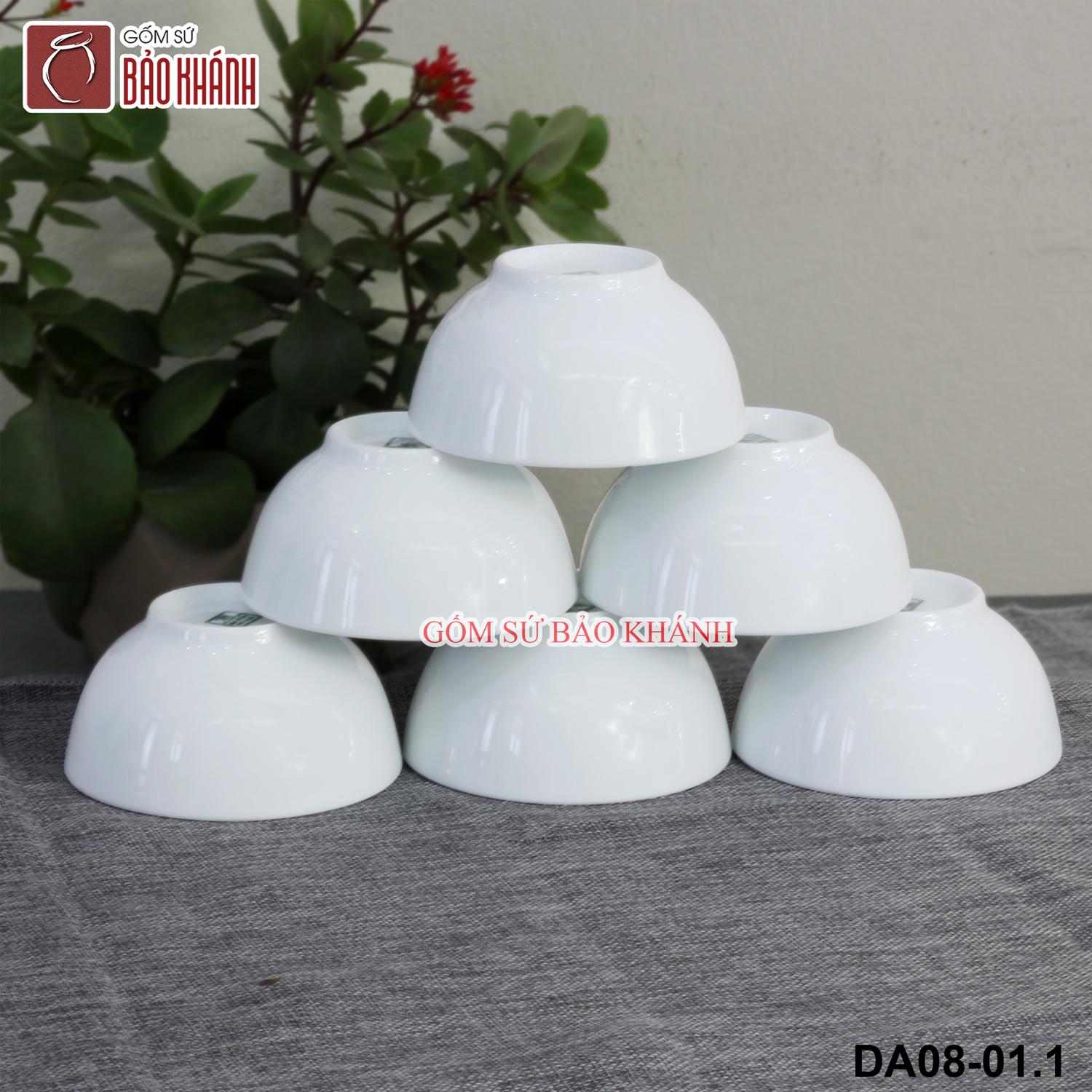 Bộ bát ăn cơm men trắng gốm sứ Bảo Khánh Bát Tràng - bát cơm, chén cơm, chén ăn cơm cao cấp