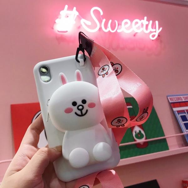 Ốp điện thoại samsung ốp gấu thỏ vịt ví cho điện thoại samsung siêu cute thỏ trắng - samsung a7 2018/a750