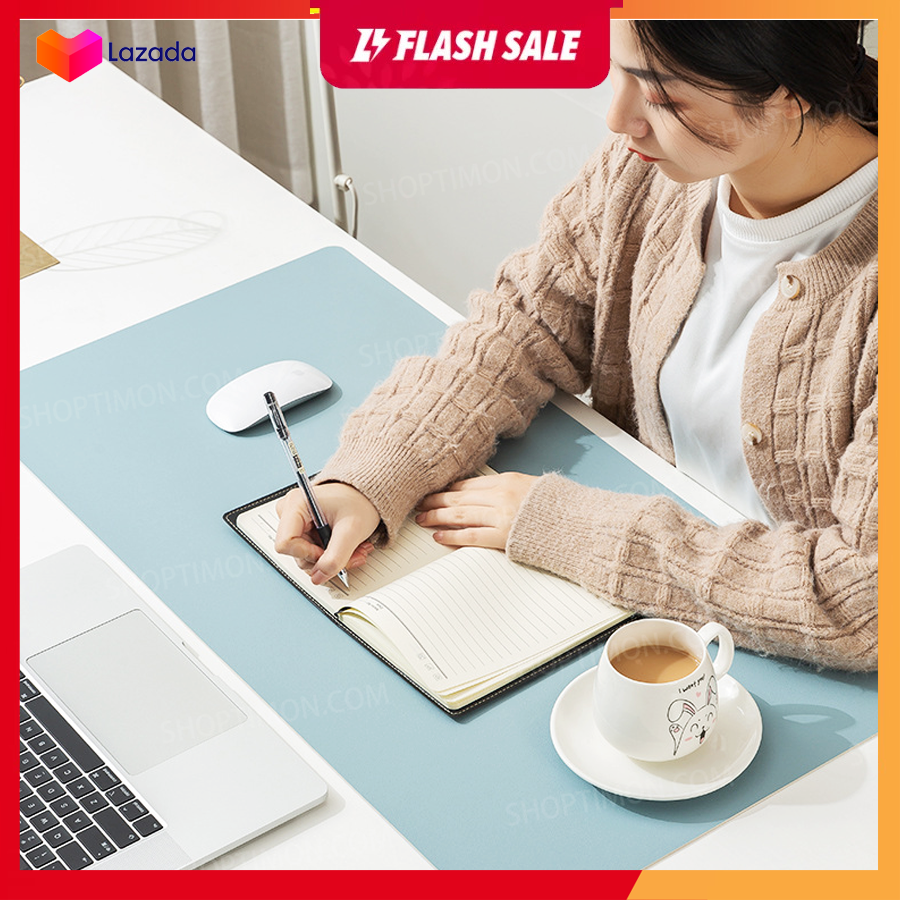 Thảm Da Trải Bàn Làm Việc Deskpad (size 40x80cm) - 2.0mm | Màu Xanh Pastel