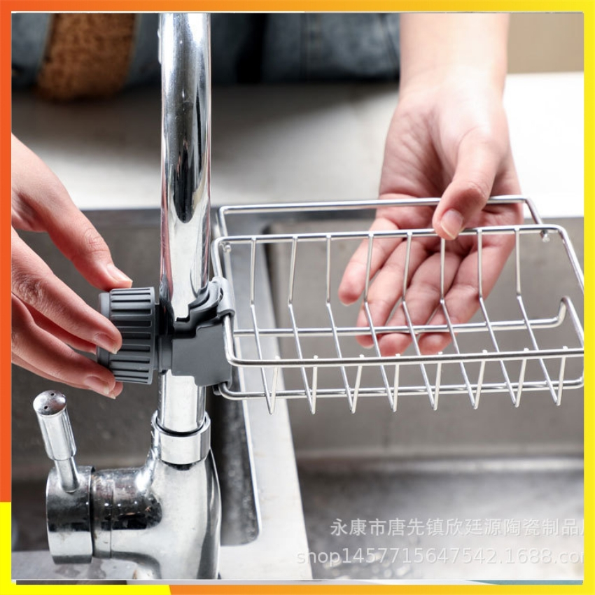 Giá treo bồn rữa bát  giá treo inox rữa chén thép không rỉ SOTY GT-016 Treo vòi lavabo nhà tắm toilet để đồ đa năng ráo nước mút bọt biển bông tắm dao bào
