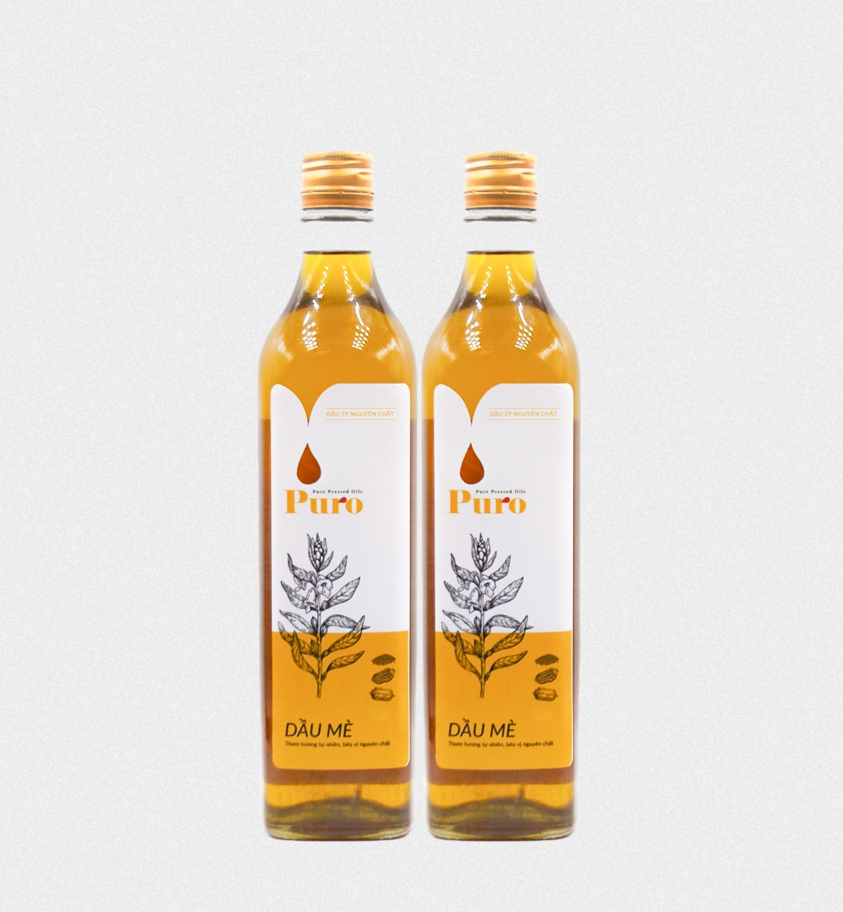 ✅combo 2 chai dầu mè nguyên chất 100% thương hiệu puro dành cho mọi gia đình - 500ml