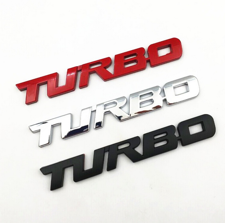 Tem chữ turbo trang trí xe-model 3