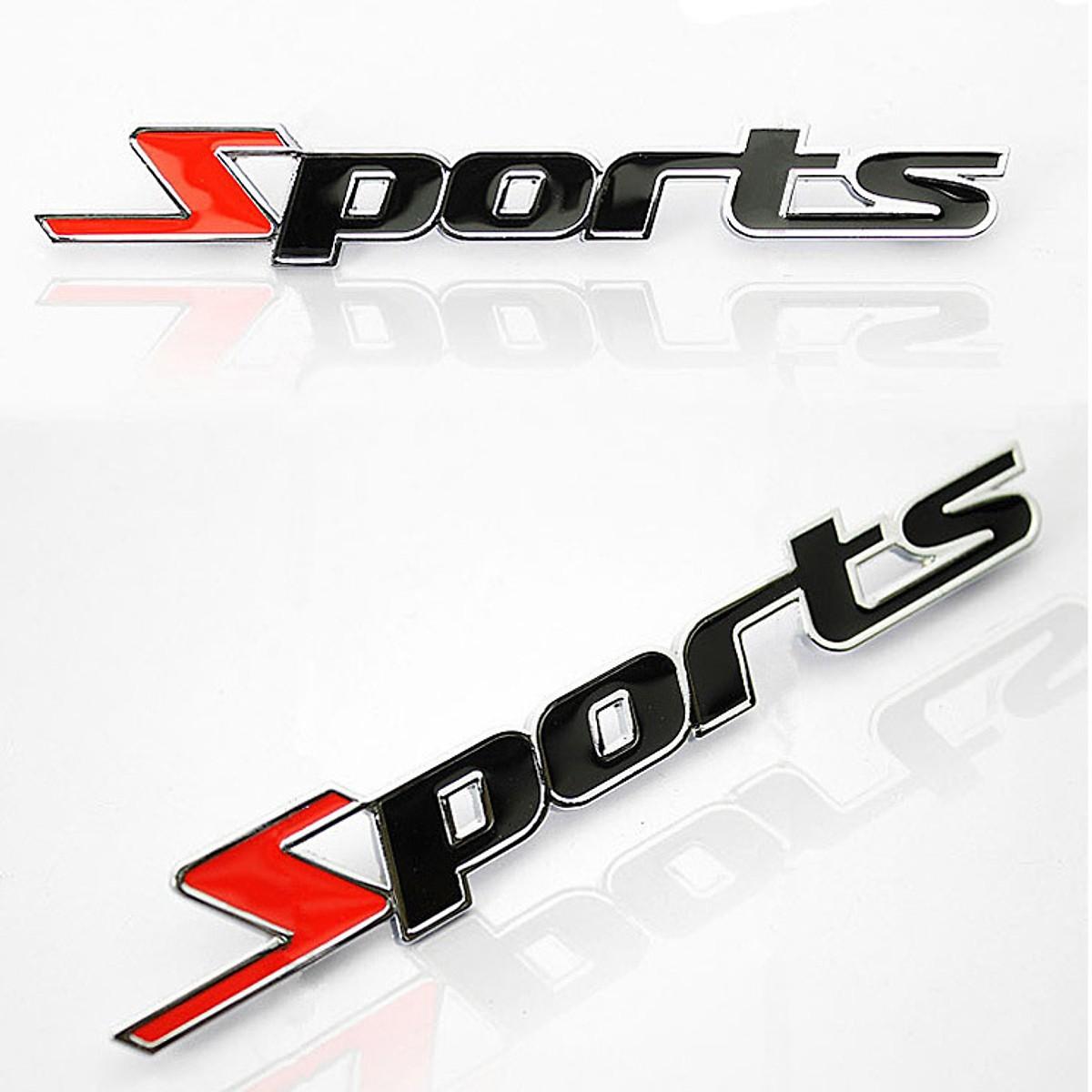 Decal nổi chữ Sport dán trang trí ô tô xe máy