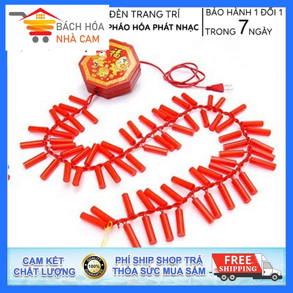 Đèn trang trí tết pháo dây dài 1m3 trang trí tết, phát nhạc pháo độc đáo, mẫu mới 2021, bảo hành 12 tháng