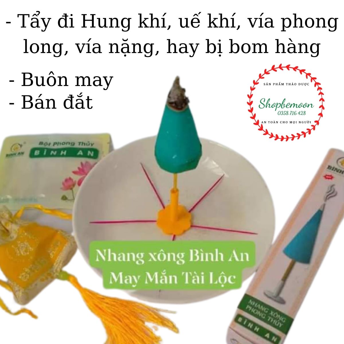 COMBO 5 HOẶC 10 CÂY NHANG XÔNG PHONG THỦY BÌNH AN - Xua đi vận đen, vía phong long, vía nặng, vía bom hàng, tồn hàng, chiêu tài lộc, buôn may bán đắt - Shopbemoon