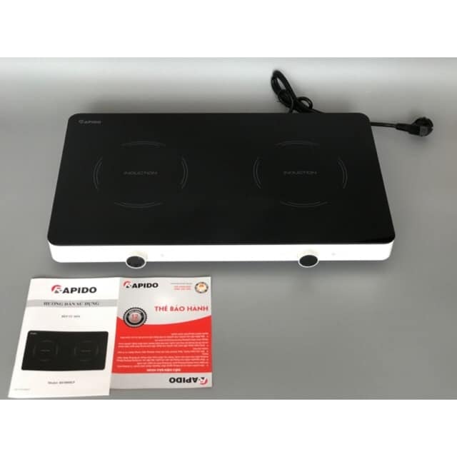 Bếp Từ Rapido , Bếp Từ Đôi Dương, Bếp Dương, Bếp Đôi, Model RI3000KB, Hàng Chính Hãng Ferroli, Bảo Hành 1 Năm, Điều Khiển Cảm Ứng Kết Hợp Nút Vặn, Mặt Kính Chịu Nhiệt Tốt