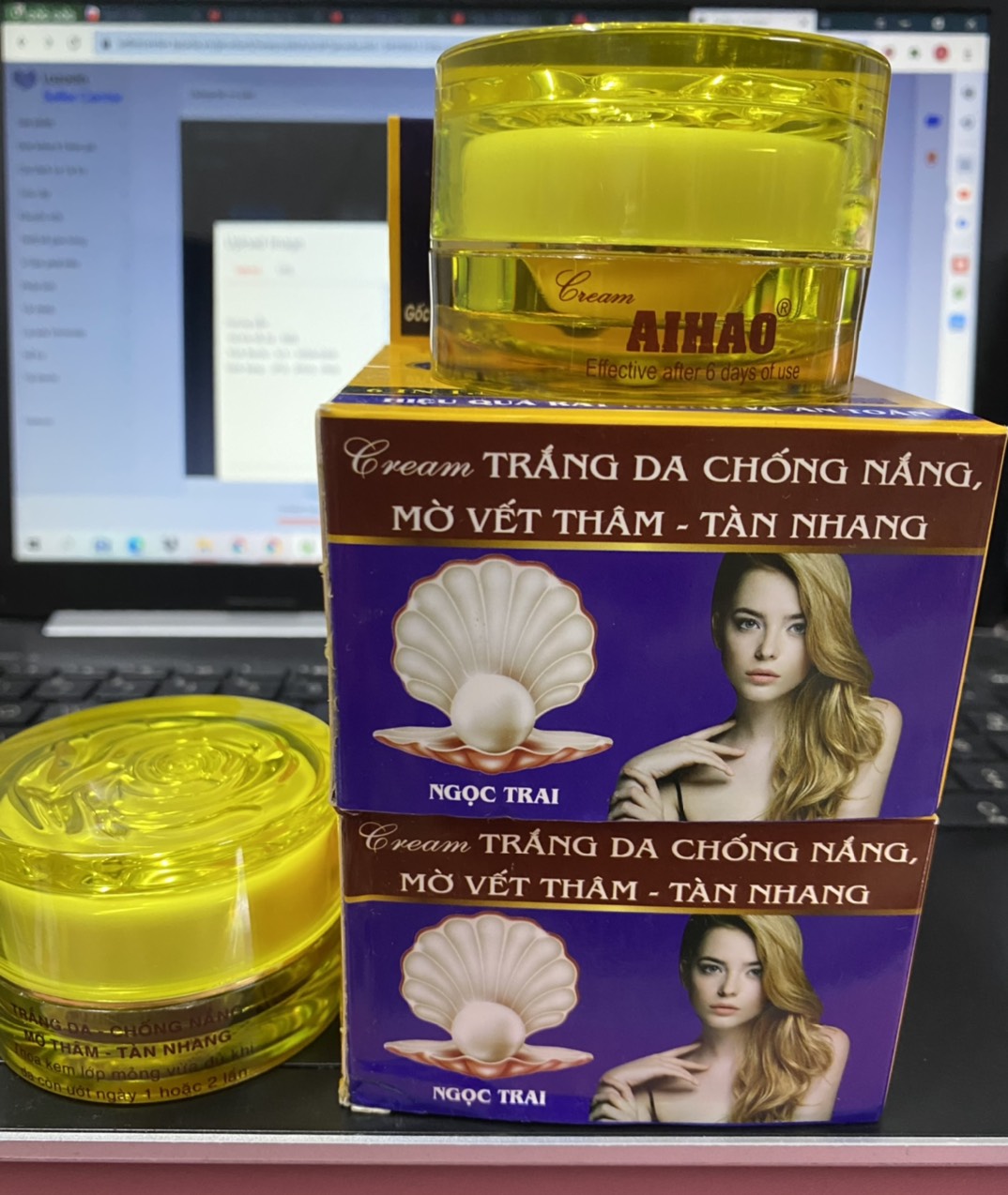 Cream AiHao Ngọc trai Trắng Da Chống Nắng, Mờ Vết Thâm - Tàn Nhang