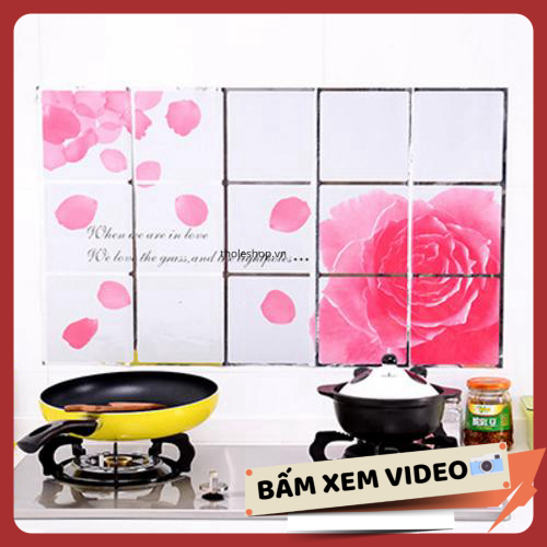 Giấy dán nhiệt trang trí nhà bếp giúp dễ lau chùi bằng nước - Giấy dán bếp cách nhiệt - Decal trang trí bếp xinh xắn -Miếng dán trang trí nhà bếp chống dầu mỡ và cách nhiệt [RẺ VÔ ĐỊCH]