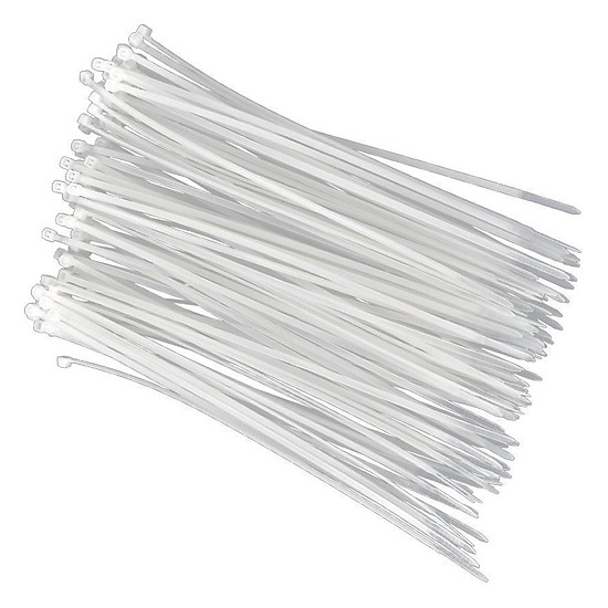 Dây thít cáp, dây gút cáp nhựa, dây rút 4x200, màu trắng (Nylon cable tie)