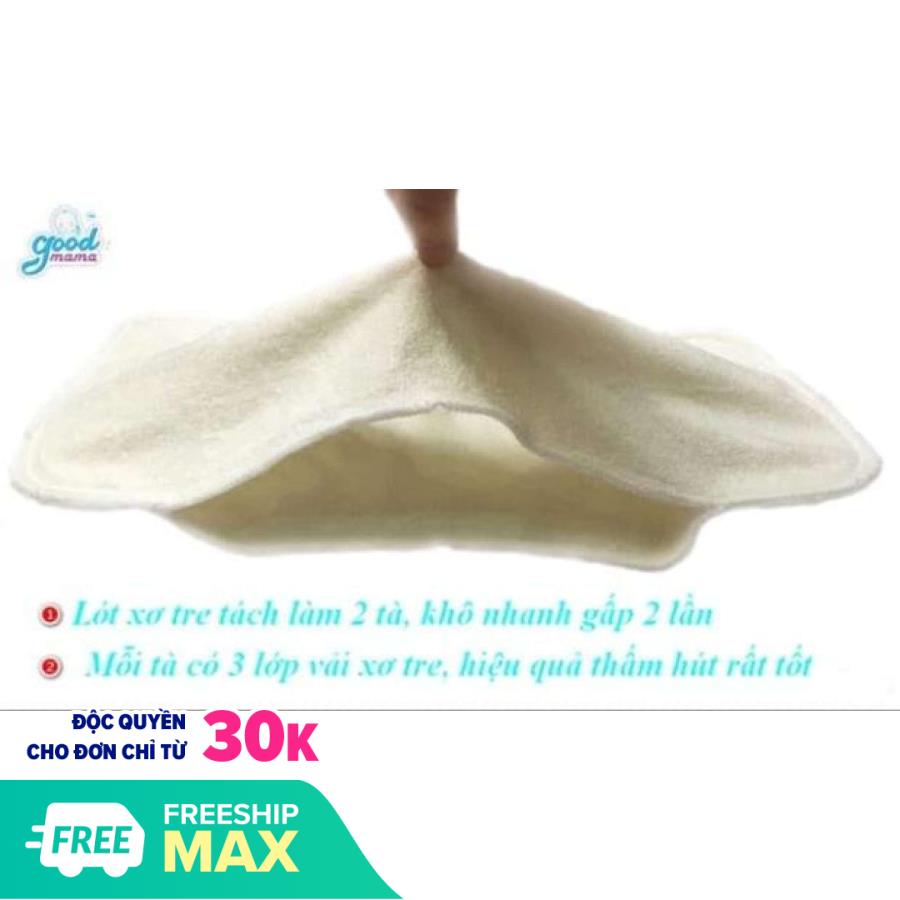 Miếng lót bỉm vải goodmama chất xơ tre cao cấp 5-6 lớp, lắp vào vỏ tã vải