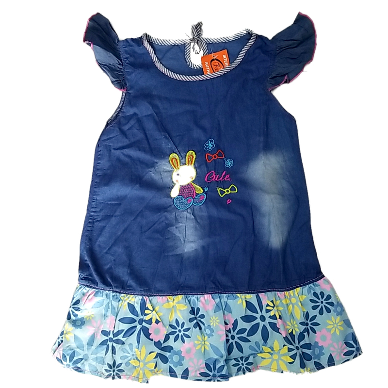 Đầm jean bé gái mẫu họa tiết ngẫu nhiên size từ 14-30kg