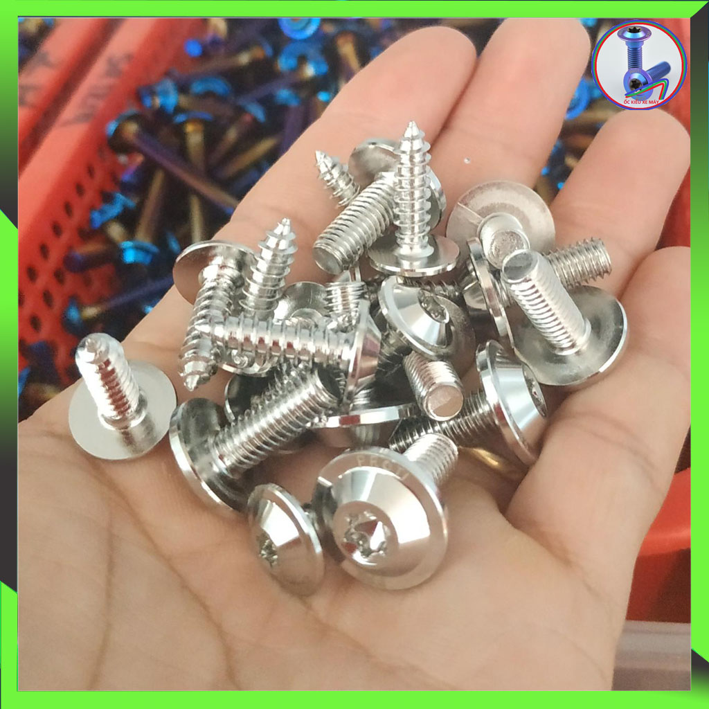 [HCM]Ốc áo xe Sirius xăng cơ dòng ốc proti full bộ 20 con - màu xanh titan ốc kiểu xe máy