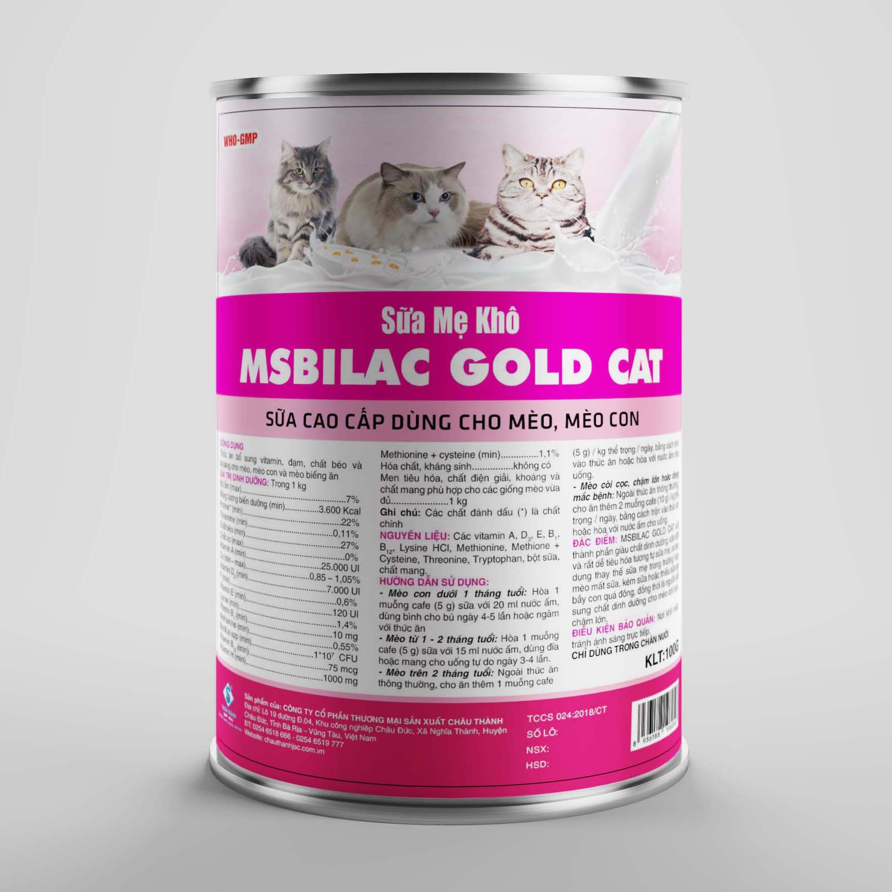 Sữa cho mèo cao cấp Msbilac Gold Cat 330g