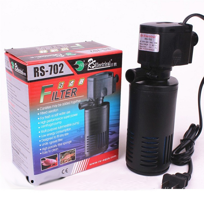 Máy lọc nước RS 702 Vừa bơm lọc vừa sục khí oxi Có Quả lọc Chìm hồ cá vi sinh chuyên dụng dành cho bể cá cảnh gia đình