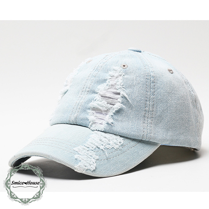 [HCM]Nón lưỡi trai jean rách cao cấp unisex  phong cách bụi băm