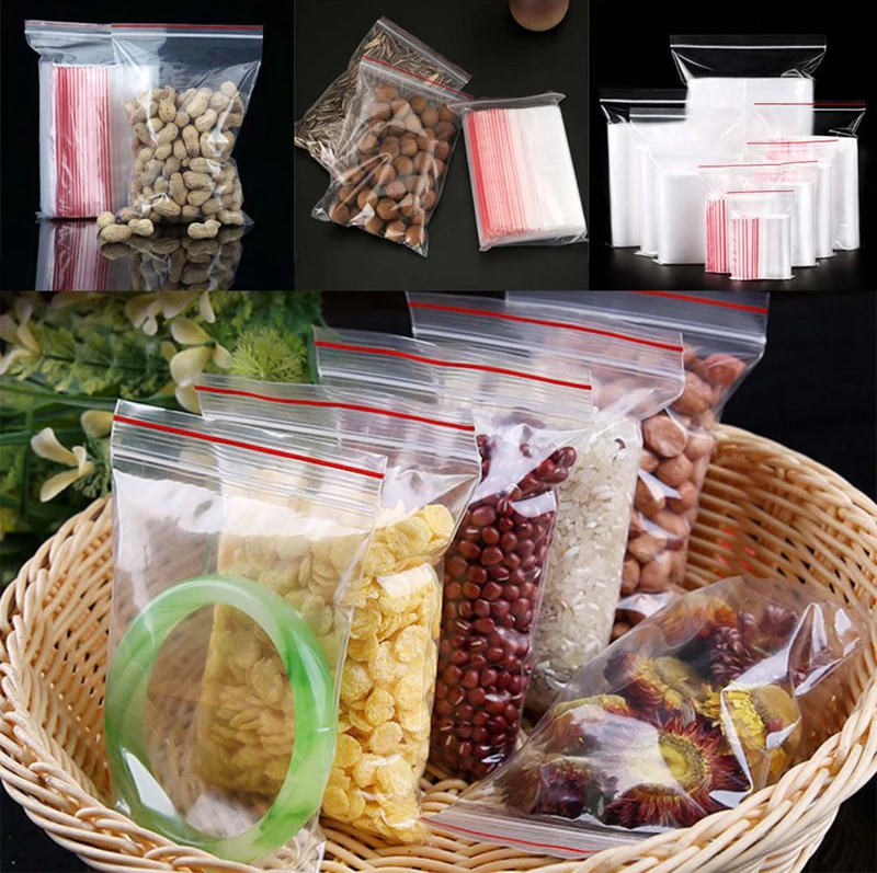 1kg túi zip sọc đỏ - túi zip viền đỏ hàng dày dặn khách tự chọn size