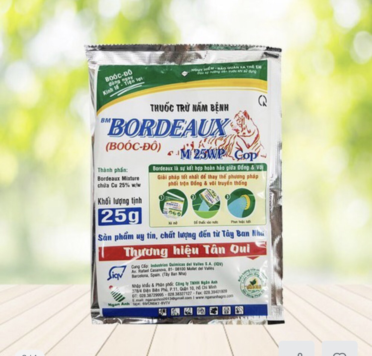 GÓI 1KG   BORDEAUX 25WP ( BOOC - ĐÔ) THUỐC TRỪ NẤM BỆNH CHO CÂY TRỒNG