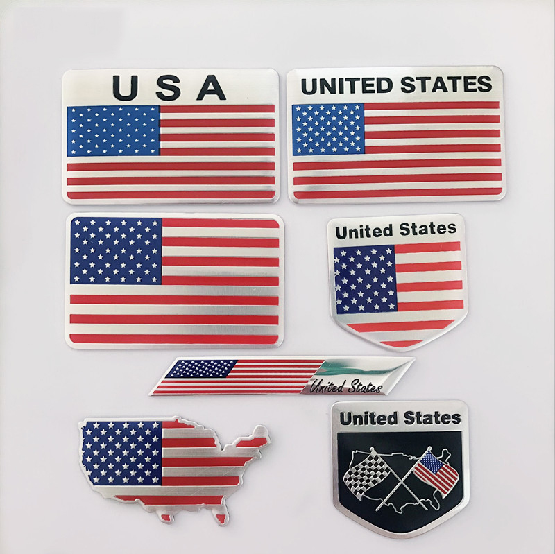 Tem nhôm dán xe cờ Mỹ USA united states