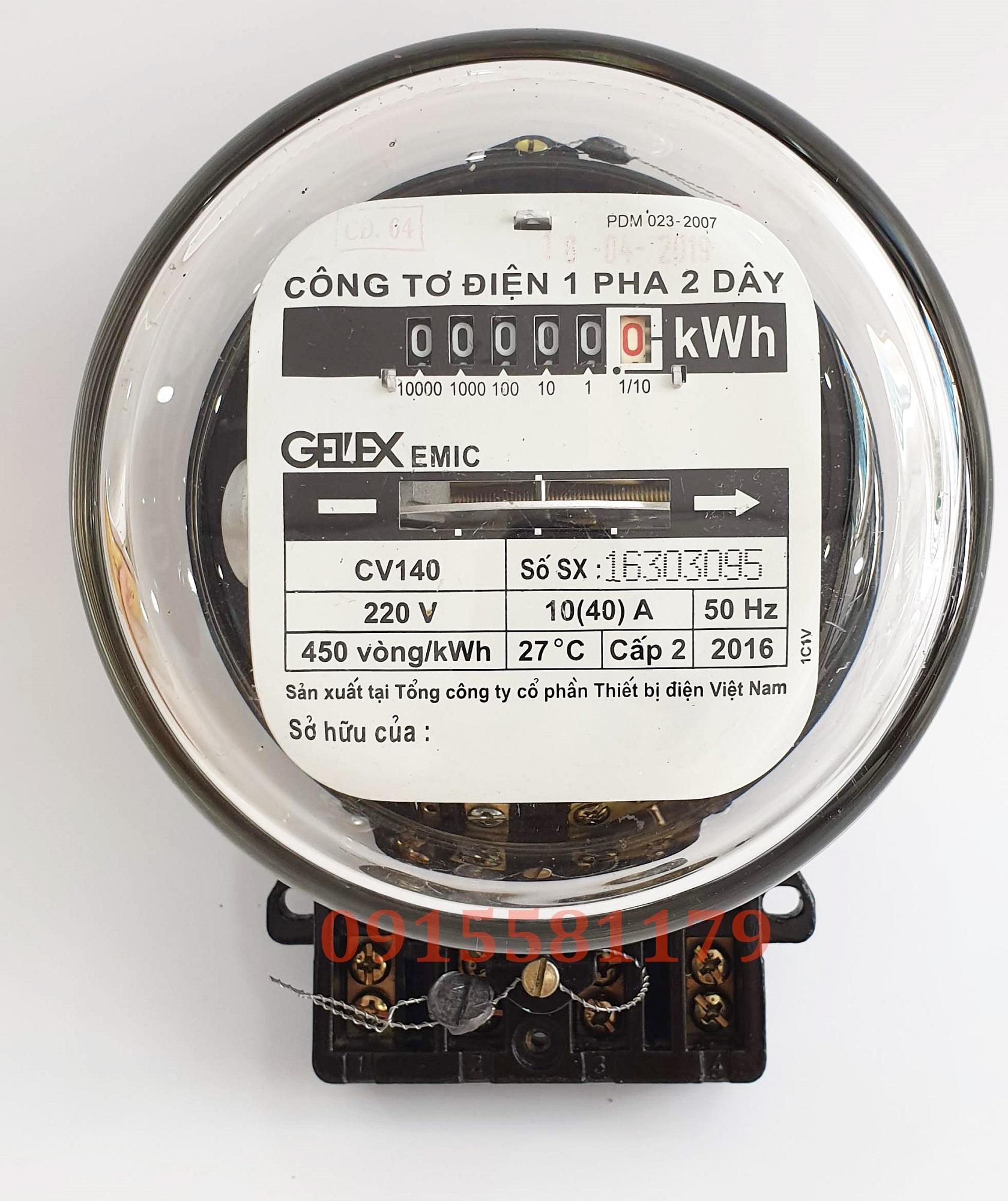 [HCM]Công tơ / Đồng hồ điện 1 pha EMIC loại cơ 10/40A - Đã kiểm định của Điện Lực