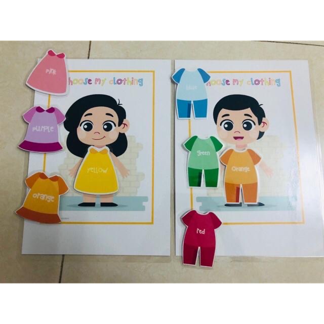 Học liệu cho bé: Matching màu sắc-Thay quần áo cho bé