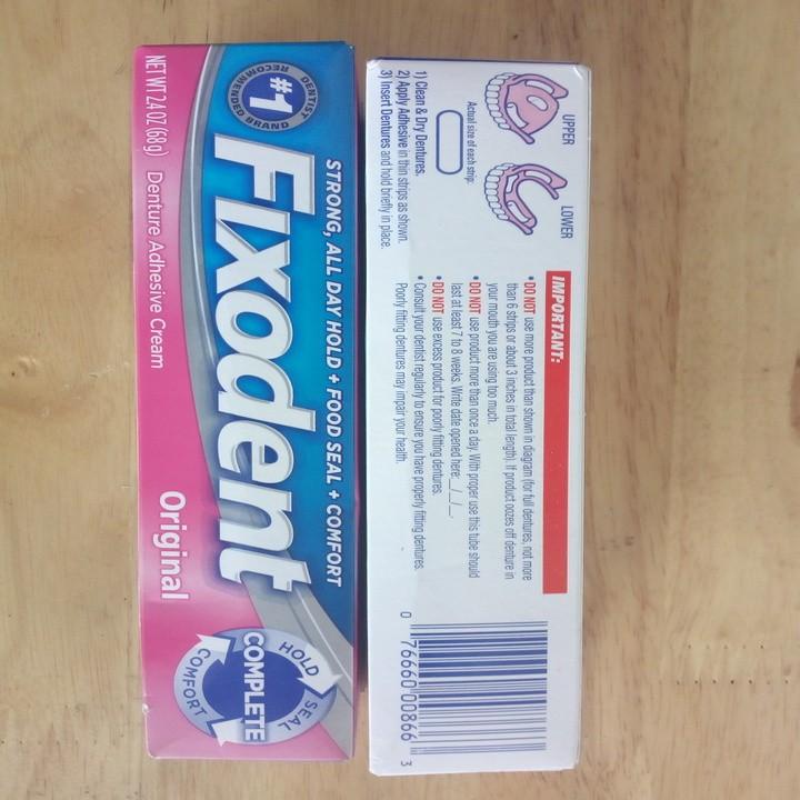 Combo 2 Hộp Keo Dán Hàm Răng Giả Fixodent, Dạng Dải Mỏng, Độ Dính Tốt Giữ Chặt Lâu, An Toàn Sử Dụng