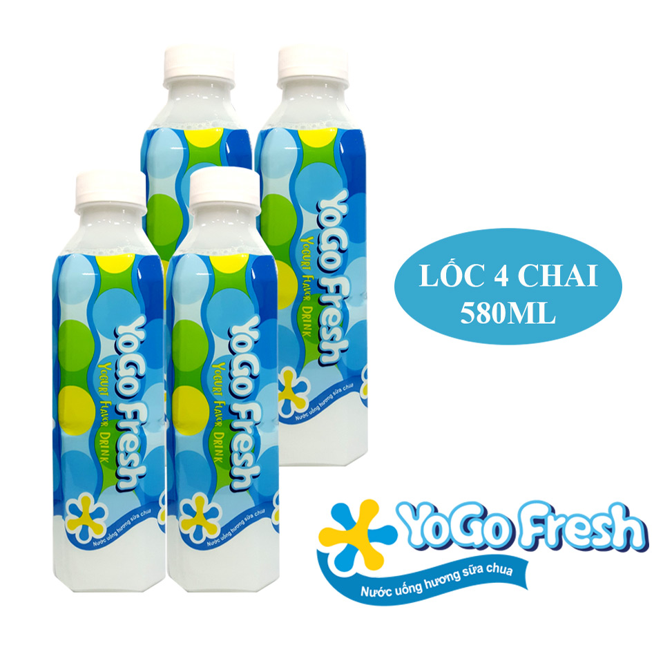 Lốc 4 chai nước uống hương sữa chua YOGOFRESH (580ml) - Nhập khẩu Đài Loan
