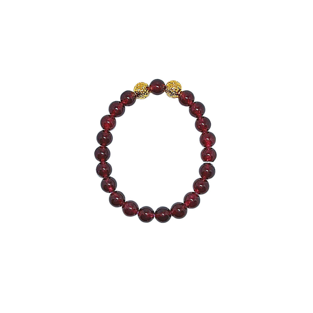 HM Vòng tay Phong Thủy Mã Não Đỏ Rụ Phối 2 Charm Bi Đồng Tiền Vàng May Mắn | Hoa Minh Gem