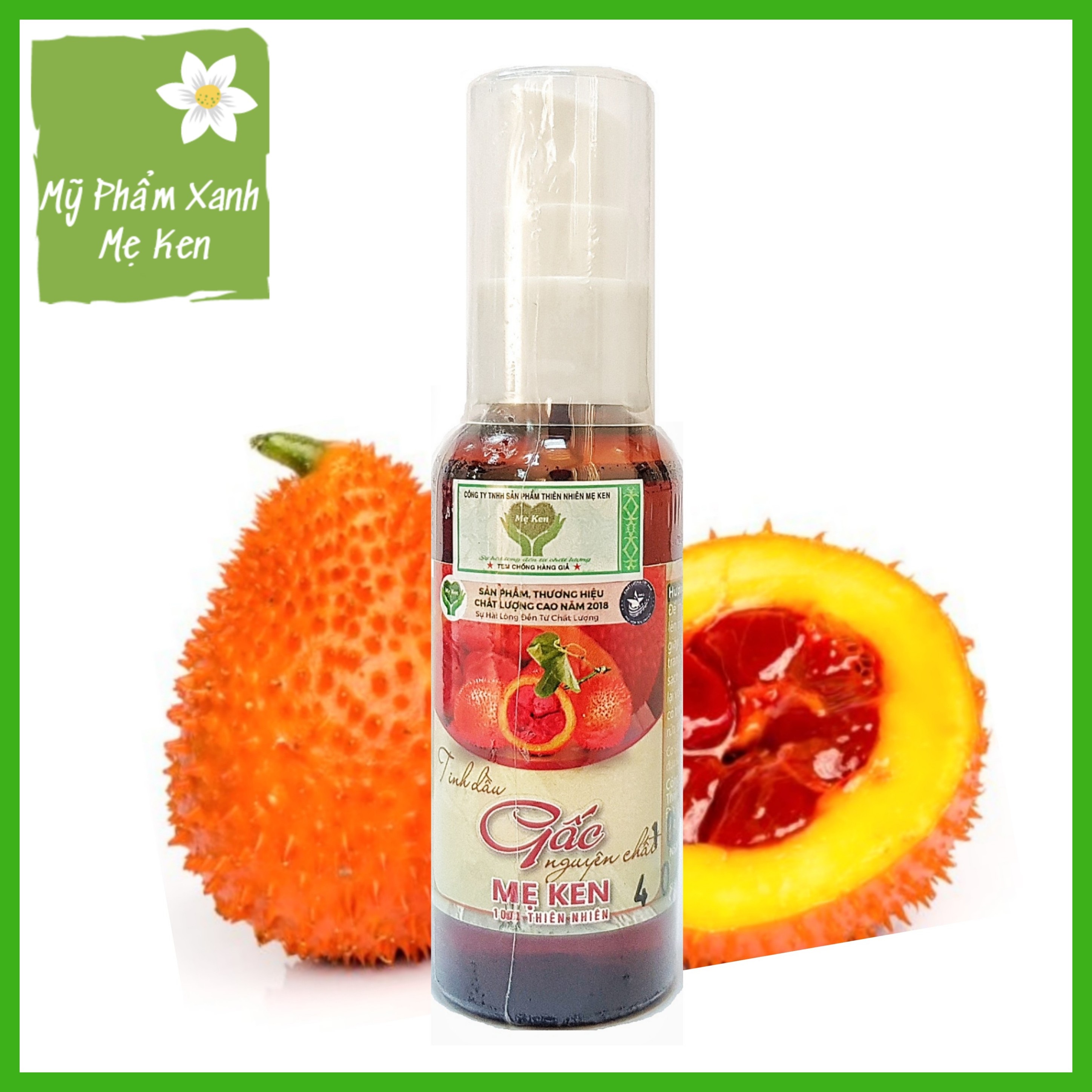 Tinh dầu gấc nguyên chất Mẹ Ken giảm nám da, làm mờ tàn nhang, dưỡng da trắng hồng, làm dầu tẩy trang, ngăn ngừa lão hóa, phòng ngừa ung thư, giúp sáng mắt – Chai 50ml