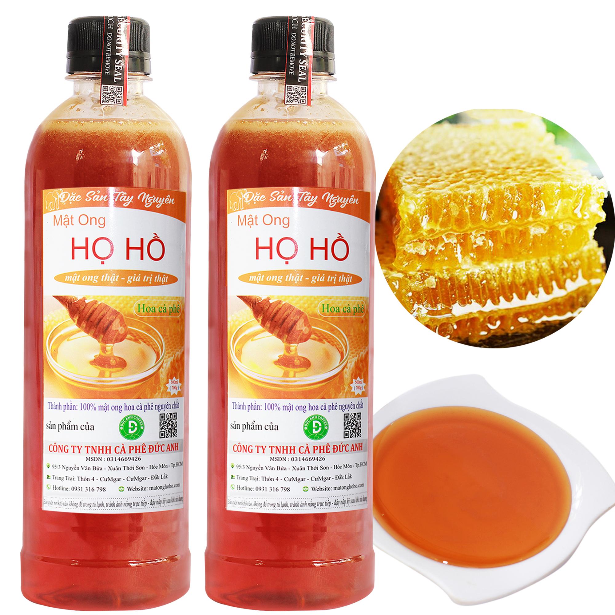[HCM]2 chai mật ong nguyên chất hoa cà phê (mỗi chai  700gr tương đương 500ml) - Mật ong HỌ HỒ thuộc công ty TNHH cà phê ĐỨC ANH