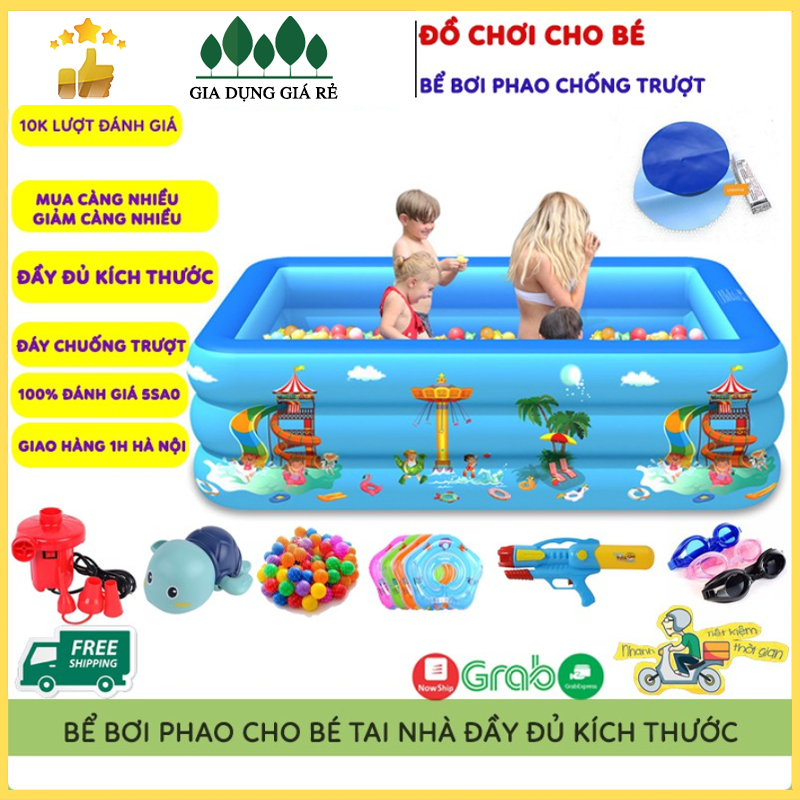 [Mua 1 Được 6] Bể Bơi Cho Bé,Bể Bơi Phao, Hồ Bơi Cho Bé Bơm Hơi Tại Nhà Chống Trượt An Toàn - Lựa Chọn Bộ Quà Tặng