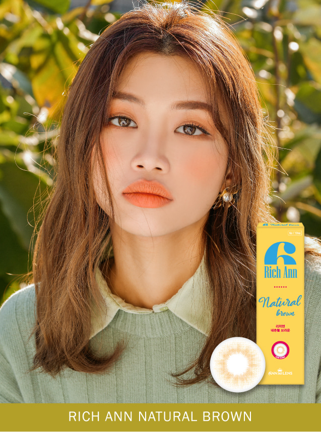 Rich Ann Natural Brown - 1 ngày, Lens 1 ngày nội địa Hàn, Lens Ann365 dùng 1 lần có độ (1 cặp)