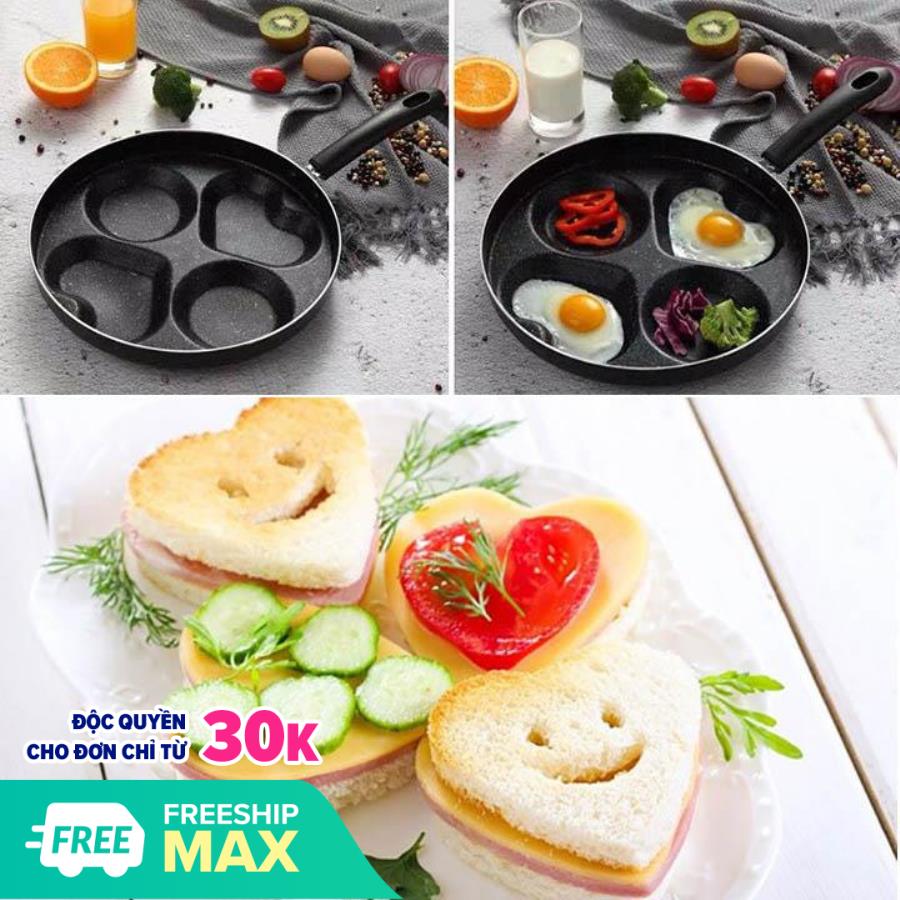 Chảo chiên trứng ốp la 4 ngăn Kitchen Art men chống dính