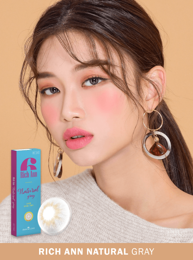 Rich ann natural gray - 1 ngày, lens 1 ngày nội địa hàn, lens ann365 dùng 1 lần có độ