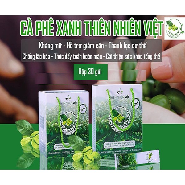 Cà Phê Xanh Kháng Mỡ - Thiên Nhiên Việt (hộp 10 gói)