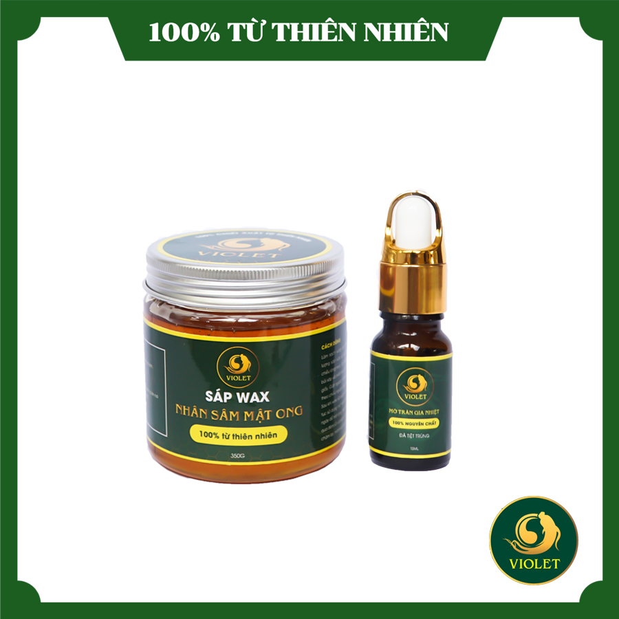 Combo Sáp Wax Lông + Mỡ Trăn 10ml VIOLET / Triệt lông vĩnh viễn tại nhà an toàn hiệu quả / Tặng kèm que gỗ và giấy wax