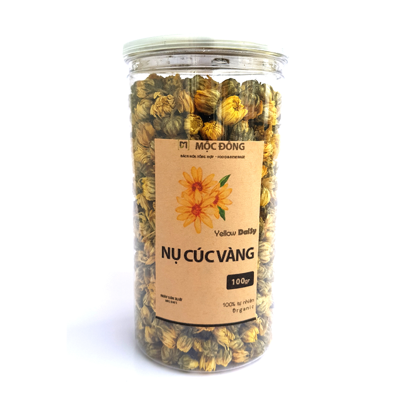 Hộp 100gr trà nụ hoa cúc vàng trà giảm cân thanh nhiệt cơ thể, thải độc gan, làm mát gan, làm đẹp hiệu quả