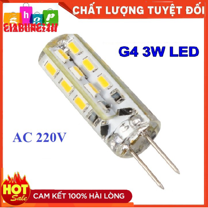 Bóng đèn led chân ghim g4 lamp 220v - dùng cho đèn thờ điện-giadung24h