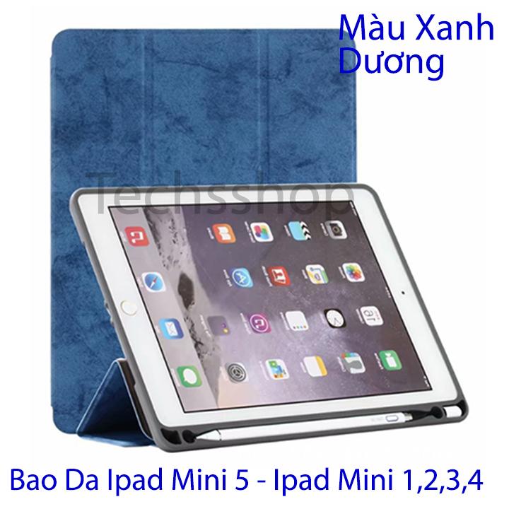 Bao da iPad mini 5 có khay cắm bút - Bao da silicon dẻo - Bao da iPad mini 4 - Ốp lưng silicon dẻo iPad mini 5 - Ốp lưng iPad mini - Bao da iPad 7.9 Inch