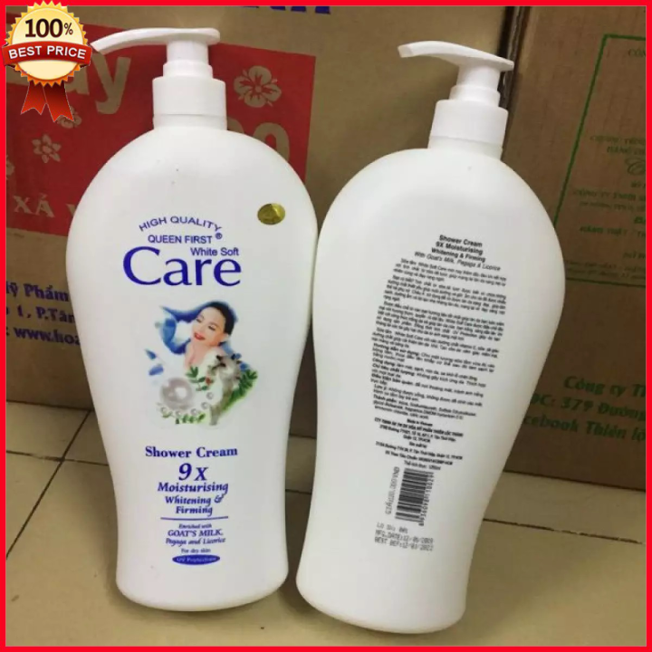 Sữa tắm dê Thái Lan giúp da trắng mịn, Sữa tắm nước hoa White Care 9X - Chai to 1200ml đáp ứng mọi nhu cầu sử dụng