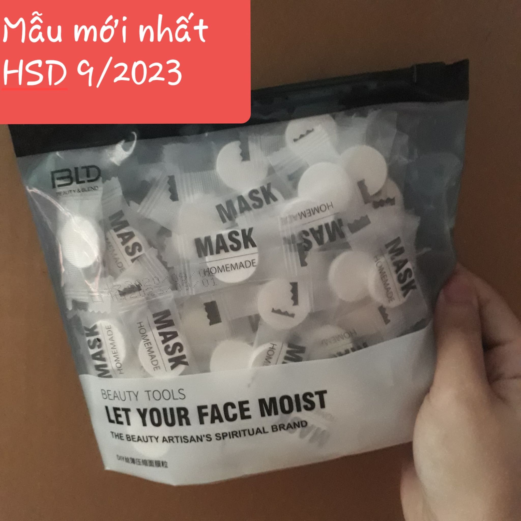 Hsd 9-2023 mặt nạ nén bản lụa beauty blend 100 viên