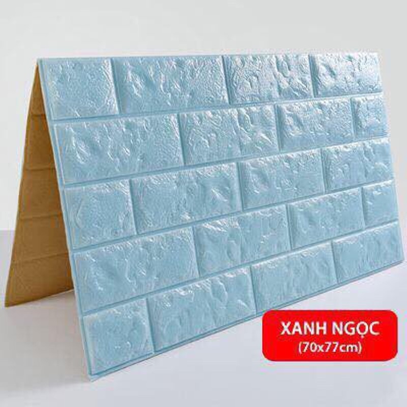 Combo 10 Tấm Miếng xốp dán tường giả gạch trắng 3D - Khổ 70 x 77cm - Dán 5m Vuông