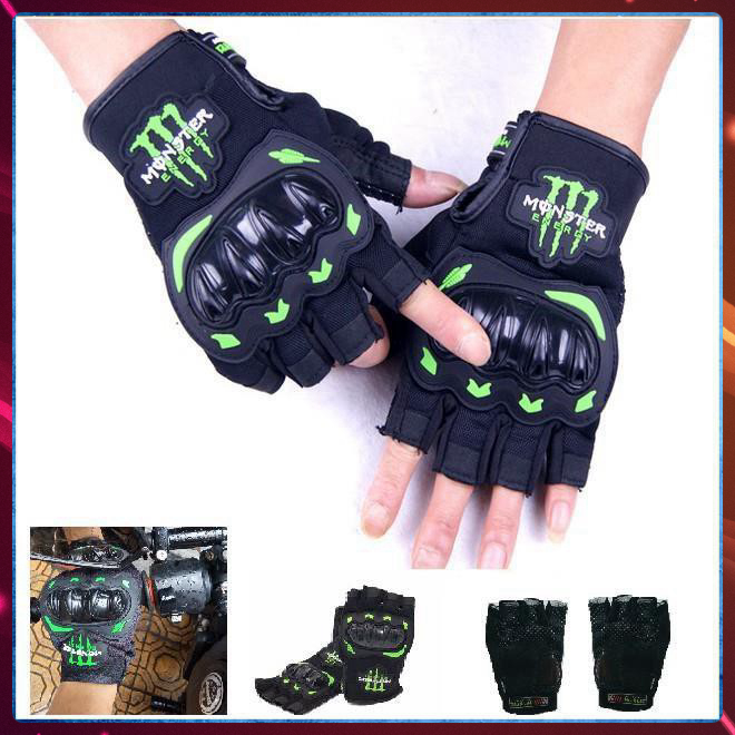 Găng tay MONSTER cụt có gù - găng tay motor - găng tay thể thao.