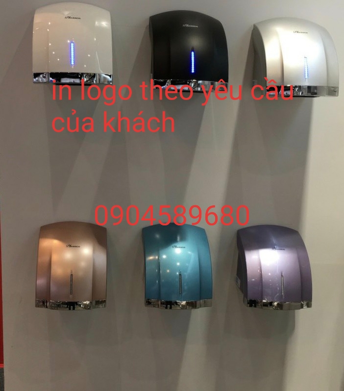 Máy sấy tay tự động A1003 màu xanh, màu đỏ , màu vàng, màu đen , màu tím, nhận inlo trên máy sấy tay