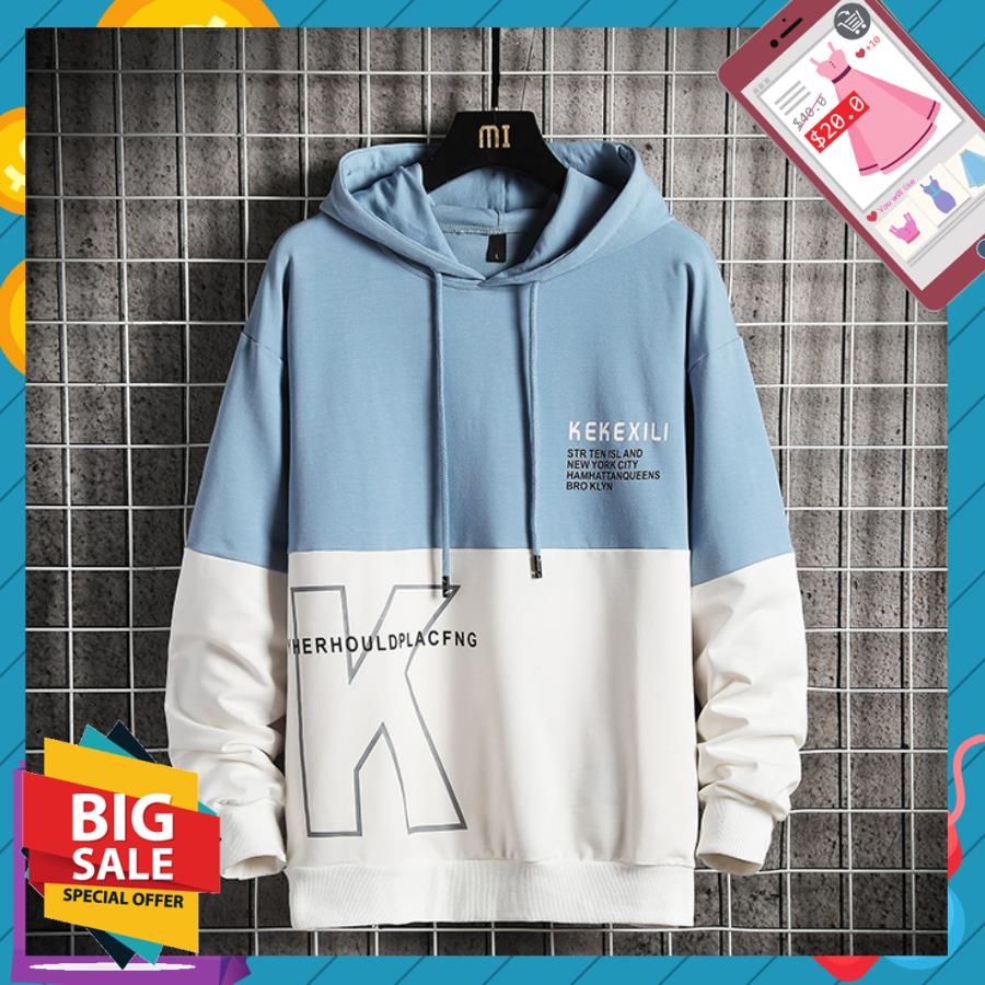 [ Hoàn Tiền Max ] Áo Hoodies Nỉ Nam Tay Dài Có Mũ Họa Tiết Chữ K Lớn Phong Cách Thời Trang Trẻ Trung Cá Tính BONBON FASHION MEN TOP 154
