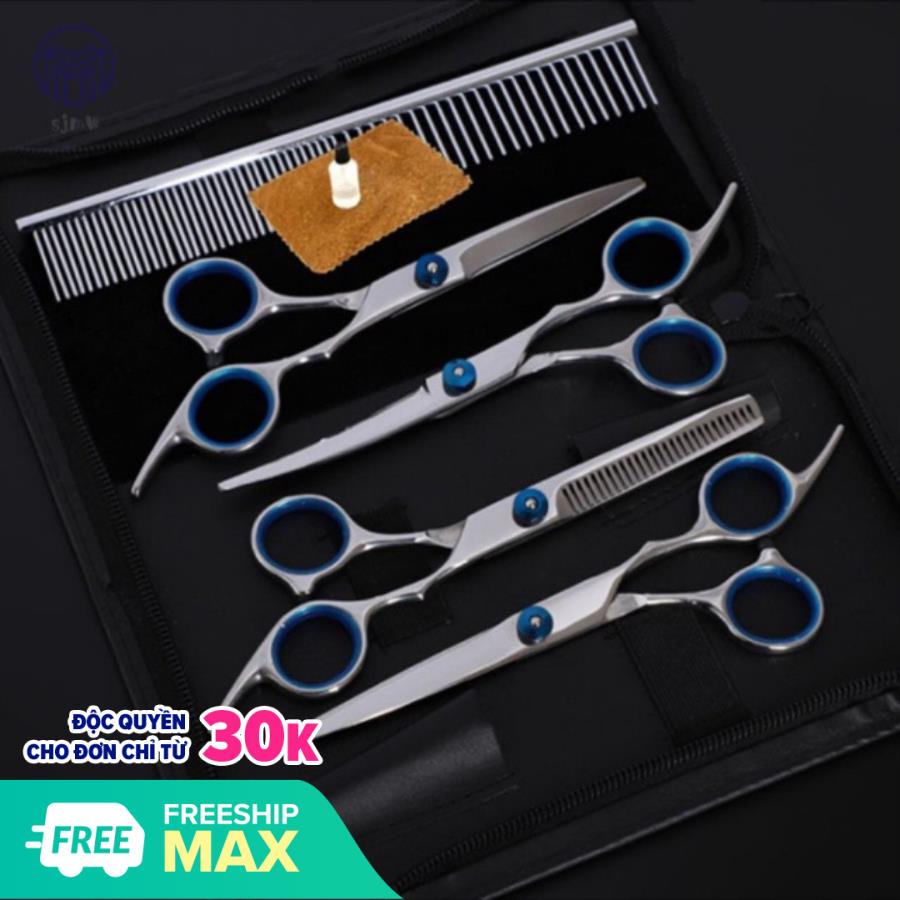 [Hoàn tiền 10%] [CÓ HỎA TỐC] Bộ Kéo Cắt Tỉa Lông Chó Mèo Bằng Thép Không Gỉ 7Inch