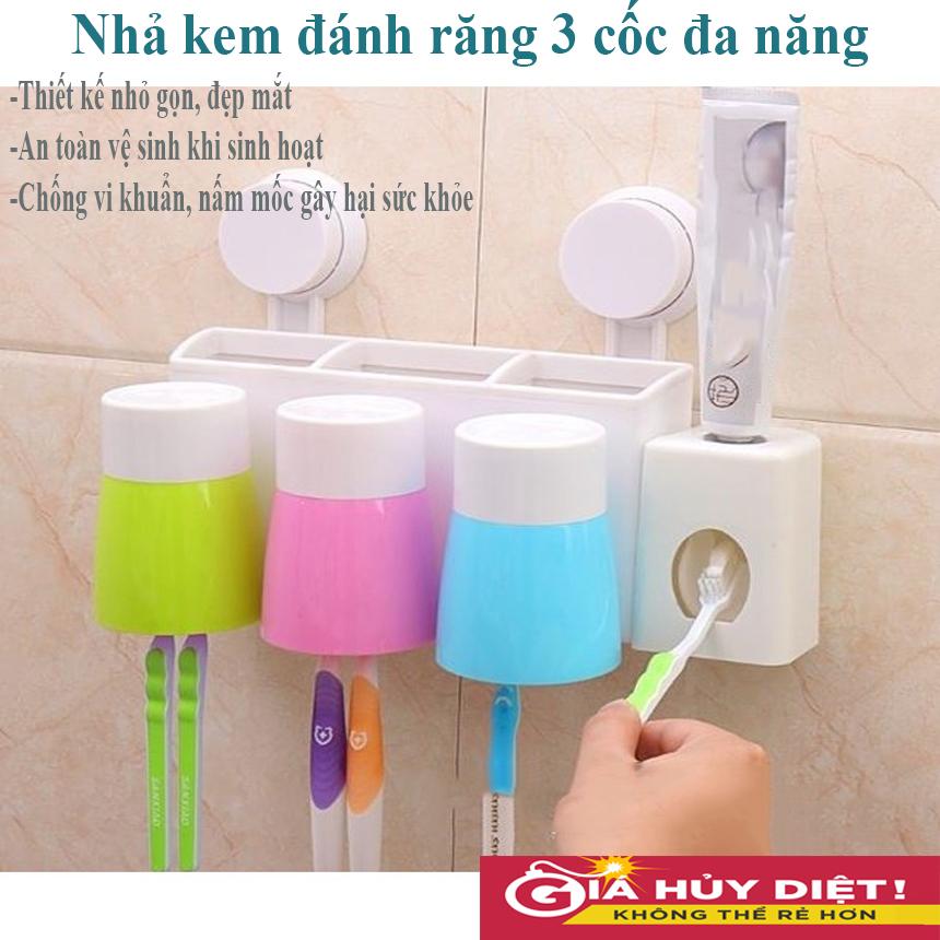 Đồ để bàn chải đánh răng, Máy nhả kem đánh răng touch me, Nhả kem đánh răng 3 cốc nhỏ gọn, tiện lợi, bộ nhả kem đánh răng dễ sử dụng, vệ sinh an toàn sạch sẽ, chống vi khuẩn nấm mốc xâm hại , tặng kèm 3 cốc đủ màu cực hấp dẫn Bh uy tín, 26
